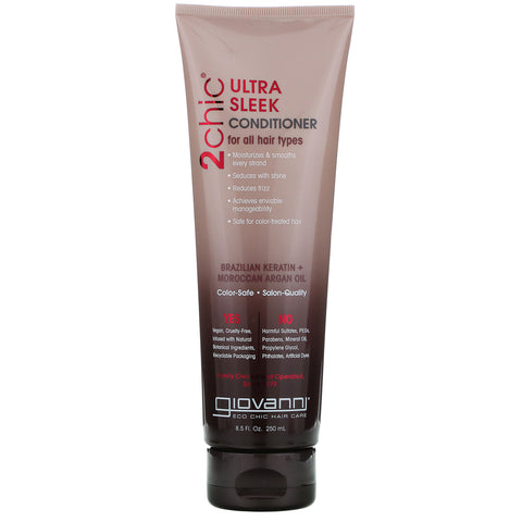 Giovanni, 2chic, Ultra-Sleek Conditioner, Brazilian Keratin & Argan Oil, 8.5 fl oz (250 ml)