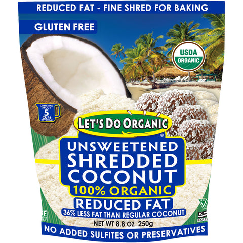 Edward & Sons, Let's Do Organic, 100% Organic Unsweetened Shredded Coconut, Reduced Fat, 8.8 oz (250 g)