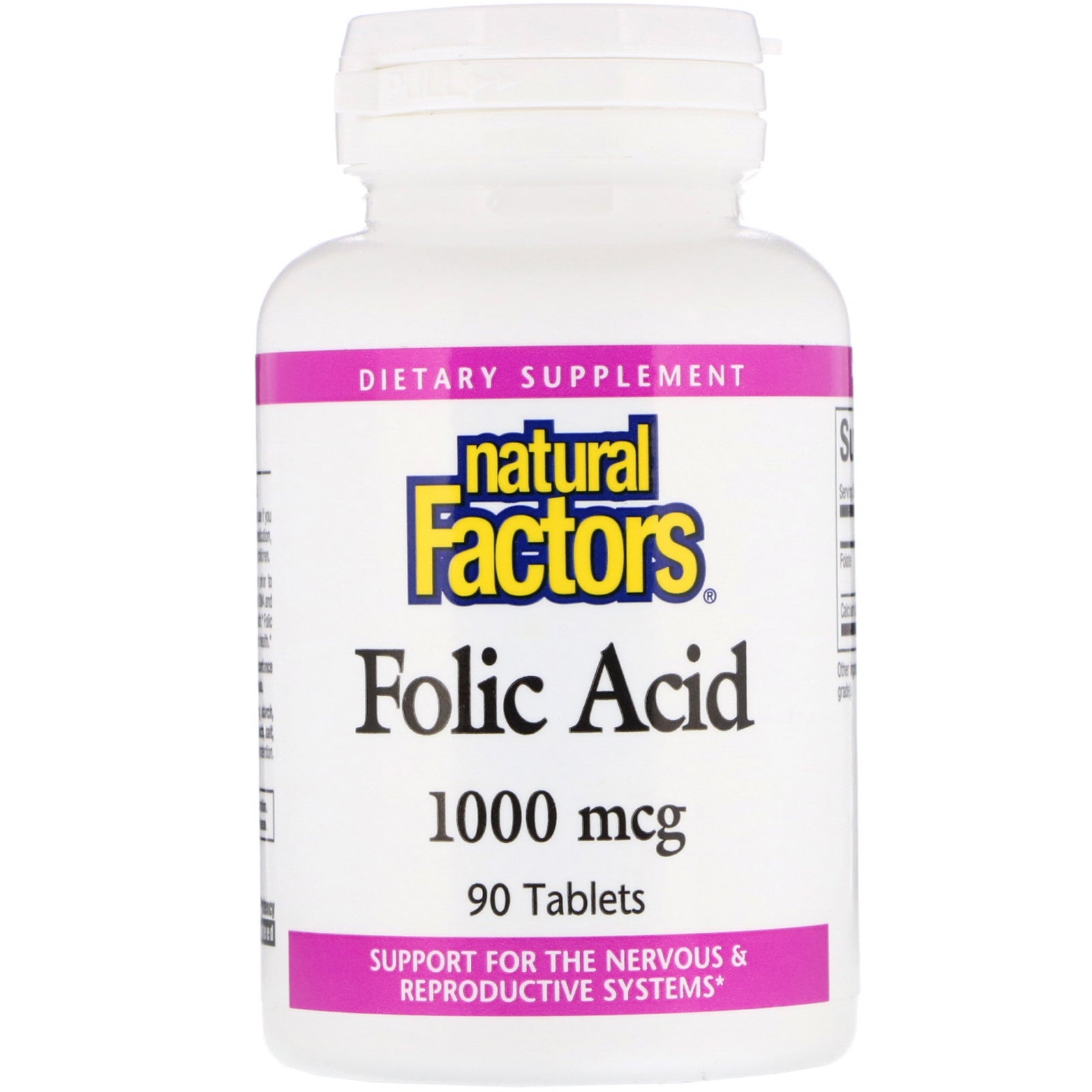 Natural Factors, Folic Acid, 1,000 mcg, 90 Tablets