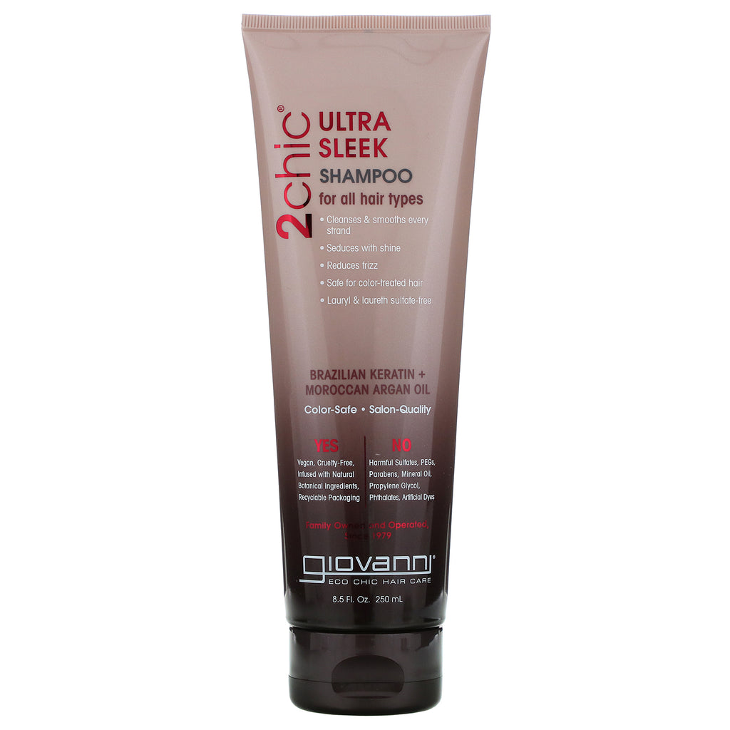 Giovanni, 2chic, Ultra-Sleek Shampoo, Brazilian Keratin & Argan Oil, 8.5 fl oz (250 ml)