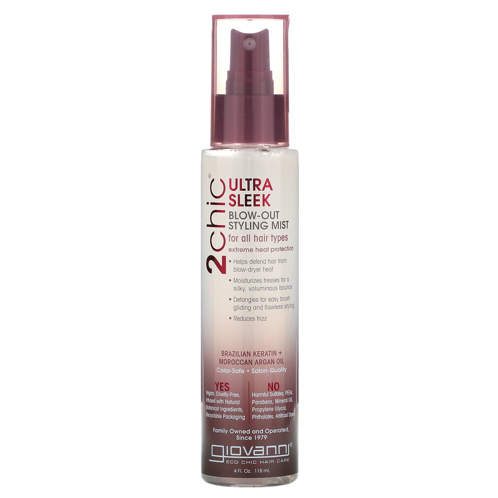 Giovanni, 2chic, Blow Out Styling Mist, Brazilian Keratin & Argan Oil, 4 fl oz (118 ml)