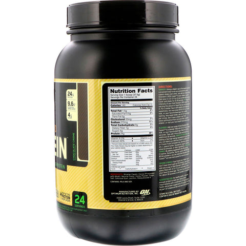 Optimum Nutrition, Gold Standard 100% Casein, Naturally Flavored, Chocolate Creme, 2 lbs (907 g)