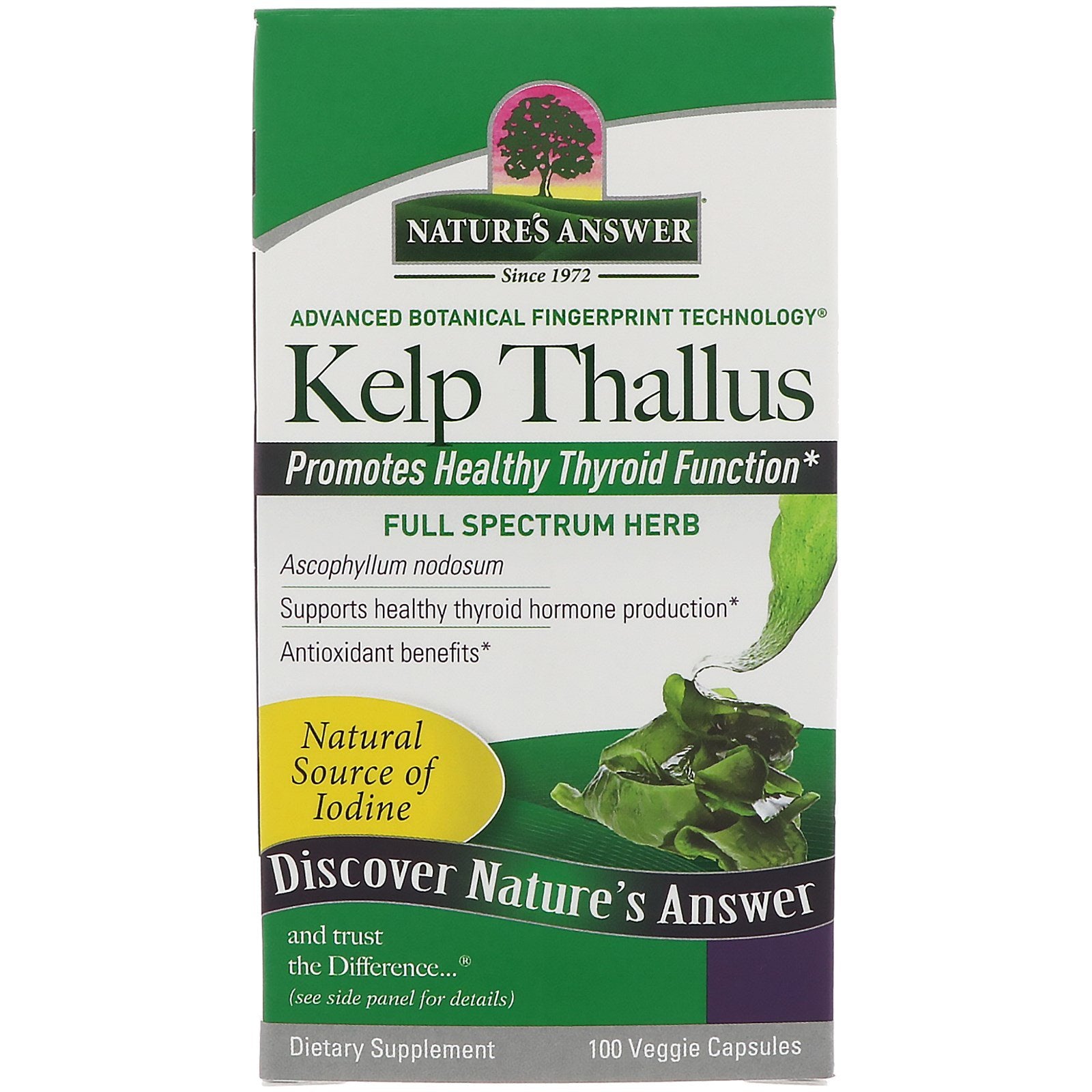 Nature's Answer, Kelp Thallus, 100 Veggie Capsules