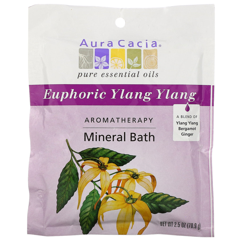 Aura Cacia, Aromatherapy Mineral Bath, Euphoric Ylang Ylang, 2.5 oz (70.9 g)