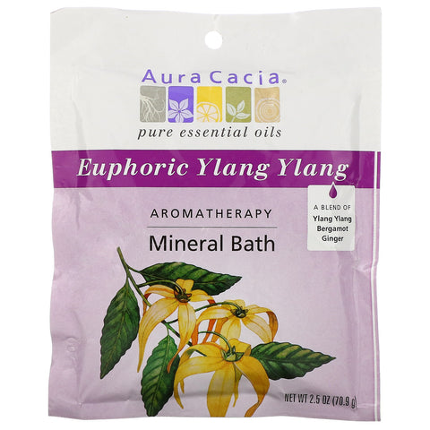 Aura Cacia, Aromatherapy Mineral Bath, Euphoric Ylang Ylang, 2.5 oz (70.9 g)