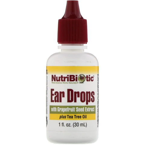 NutriBiotic, Ear Drops with Grapefruit Seed Extract plus Tea Tree Oil, 1 fl oz (30 ml)