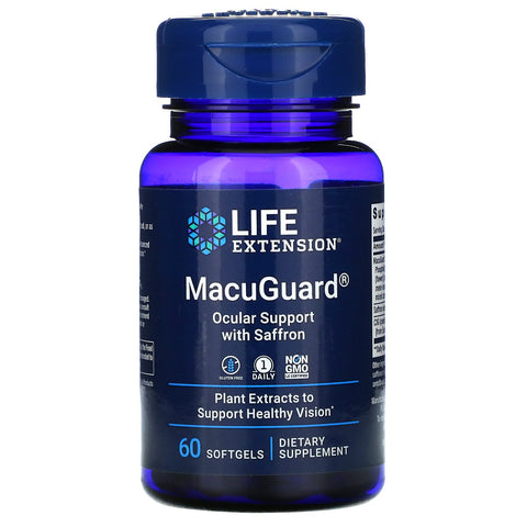 Life Extension, MacuGuard, Ocular Support with Saffron, 60 Softgels