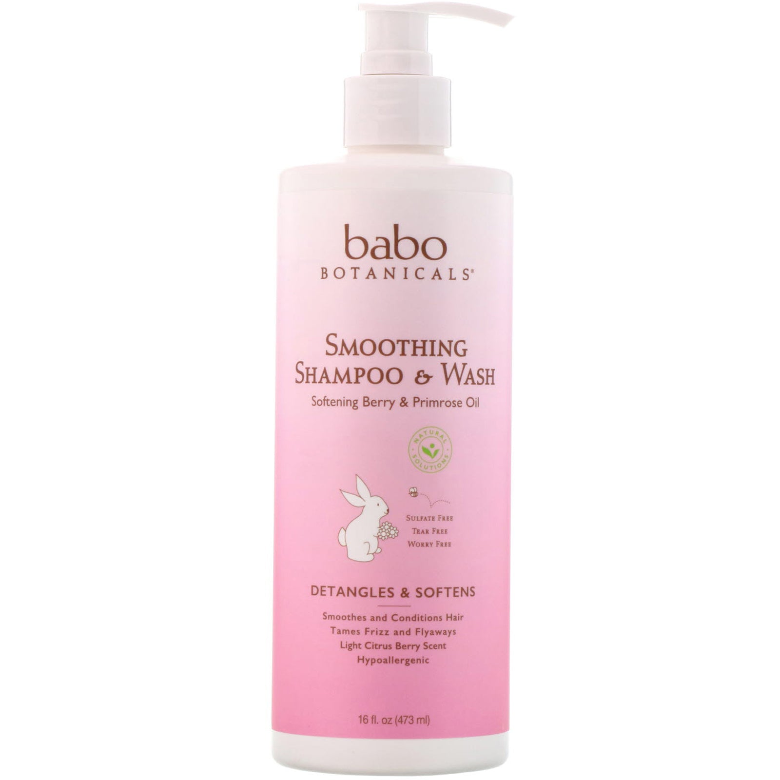 Babo Botanicals, Smoothing Shampoo & Wash, Softening Berry & Primrose Oil, 16 fl oz (473 ml)