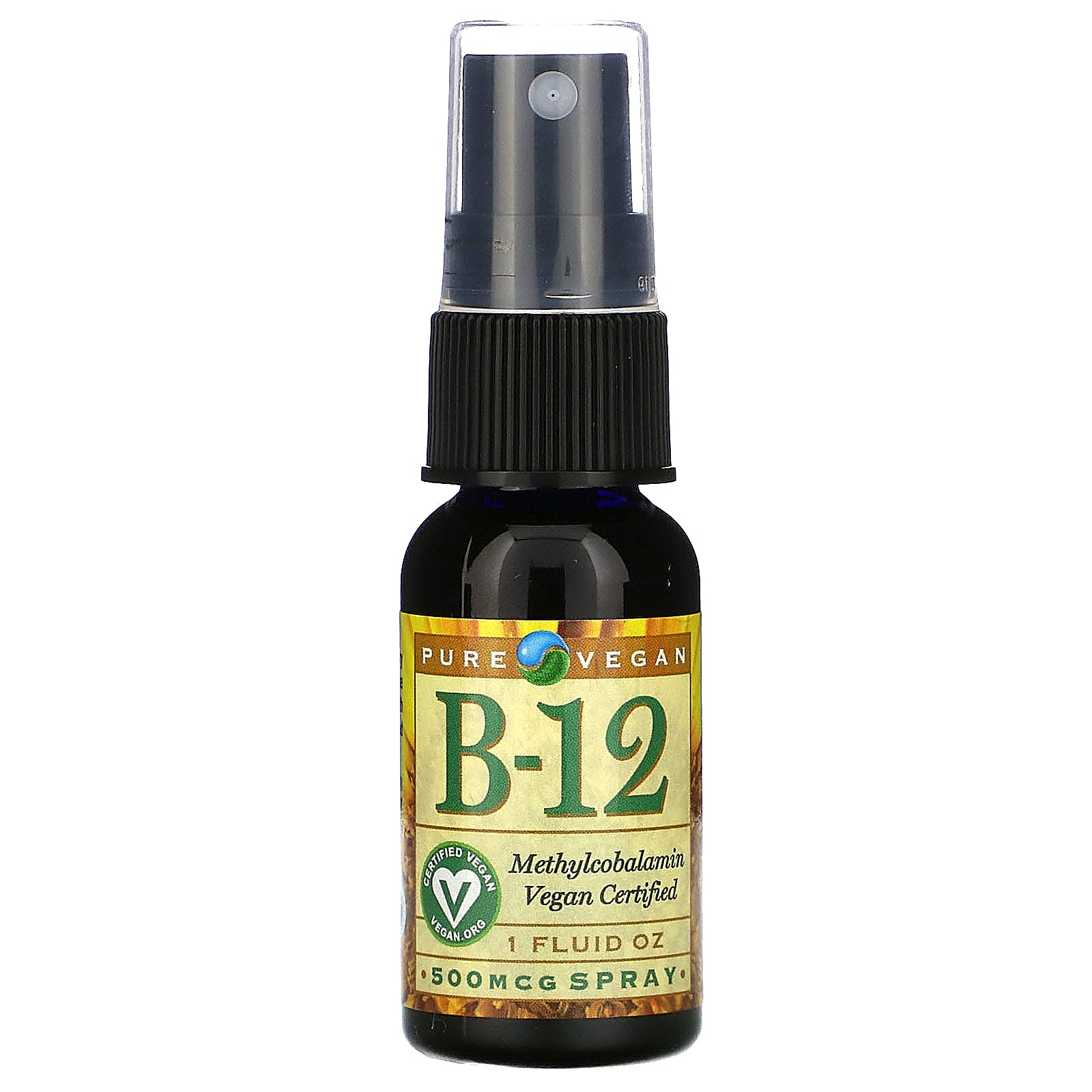 Pure Vegan, B-12, Spray, 500 mcg, 1 fl oz