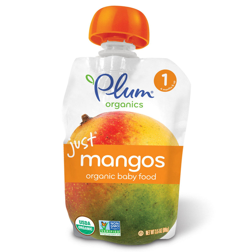 Plum Organics, Organic Baby Food, Stage 1, Just Mangos, 3.5 oz (99 g)