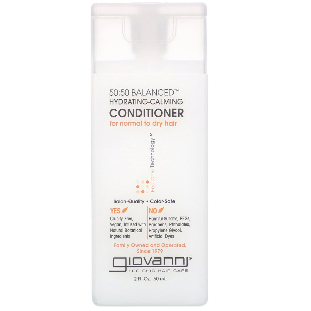 Giovanni, 50:50 Balanced Hydrating-Calming Conditioner, 2 fl oz (60 ml)