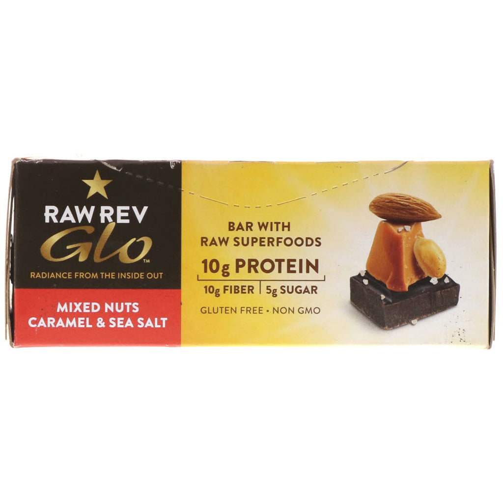 Raw Rev, Glo, Mixed Nuts Caramel & Sea Salt, 12 Bars, 1.6 oz (46 g) Each