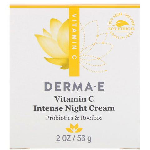 Derma E, Vitamin C Intense Night Cream, Probiotics & Rooibos, 2 oz (56 g)