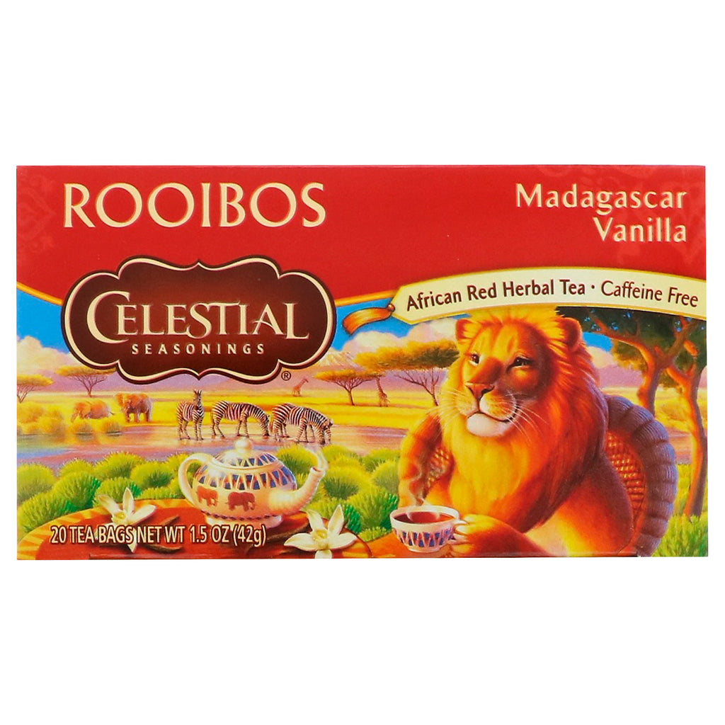 Celestial Seasonings, Rooibos Tea, Madagascar Vanilla, Caffeine Free, 20 Tea Bags, 1.5 oz (42 g)