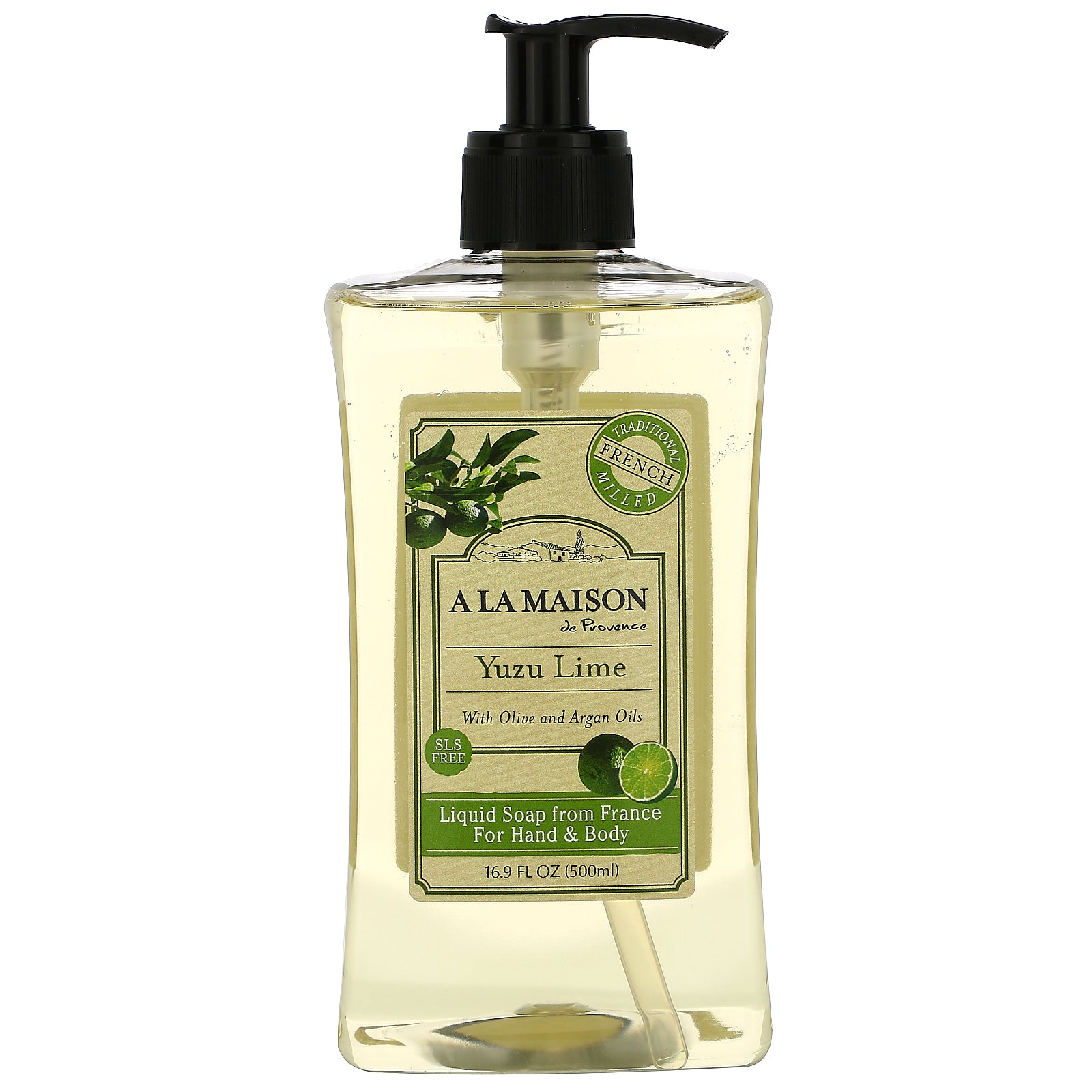 A La Maison de Provence, Hand & Body Liquid Soap, Yuzu Lime, 16.9 fl oz (500 ml)