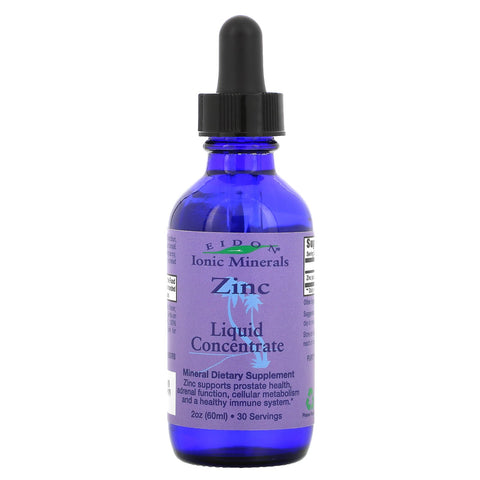 Eidon Mineral Supplements, Ionic Minerals, Zinc, Liquid Concentrate, 2 oz (60 ml)