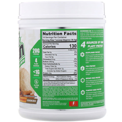 Nutrex Research, Natural Series, Plant Protein, Cinnamon Cookies, 1.2 lb (545 g)