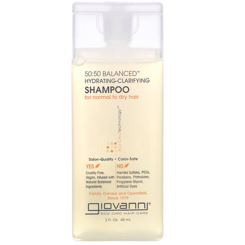 Giovanni, 50:50 Balanced Hydrating-Clarifying Shampoo, 2 fl oz (60 ml)