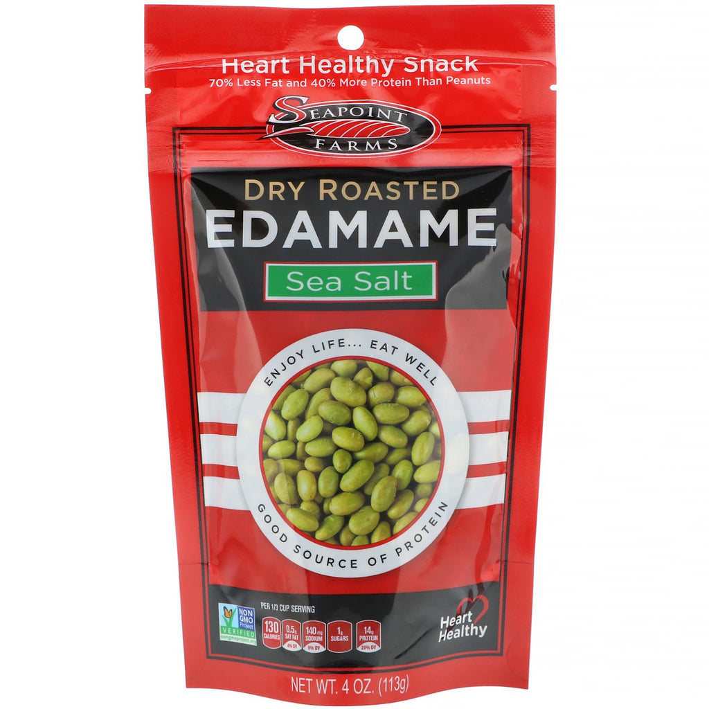 Seapoint Farms, Dry Roasted Edamame, Sea Salt, 4 oz (113 g)
