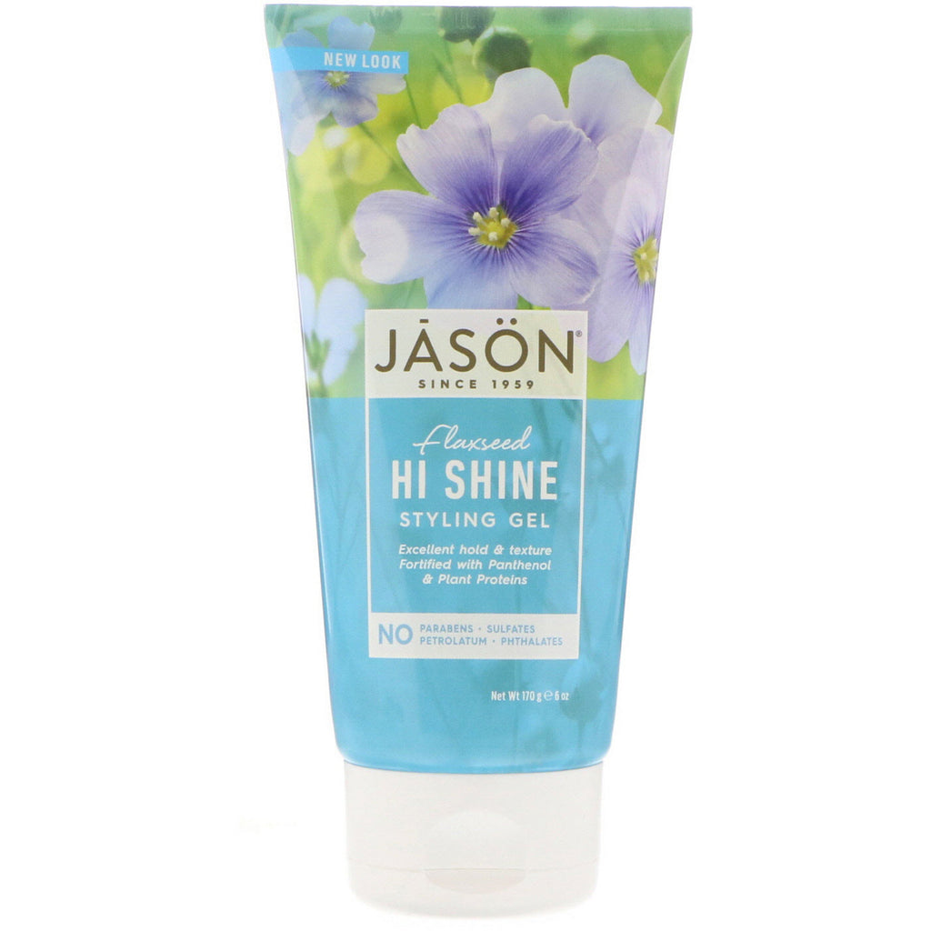 Jason Natural, Styling Gel, Flaxseed Hi Shine, 6 oz (170 g)