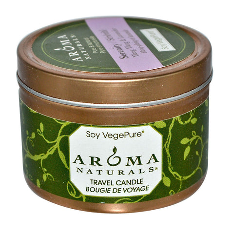 Aroma Naturals, Soy VegePure, Travel Candle, Serenity, Ylang Ylang & Lavender, 2.8 oz (79.38 g)