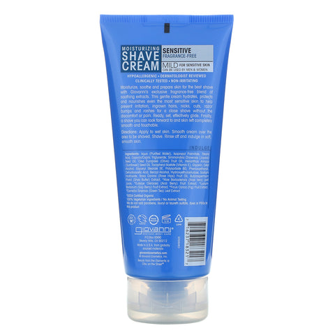 Giovanni, Moisturizing Shave Cream, Sensitive, Fragrance Free, 7 fl oz (207 ml)