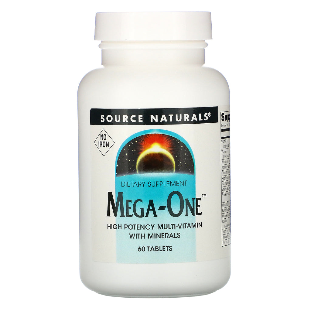 Source Naturals, Mega-One, No Iron, 60 Tablets