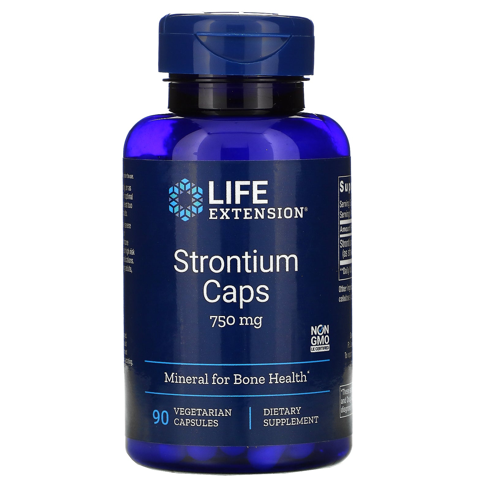 Life Extension, Strontium Caps, Mineral for Bone Health, 750 mg, 90 Vegetarian Capsules