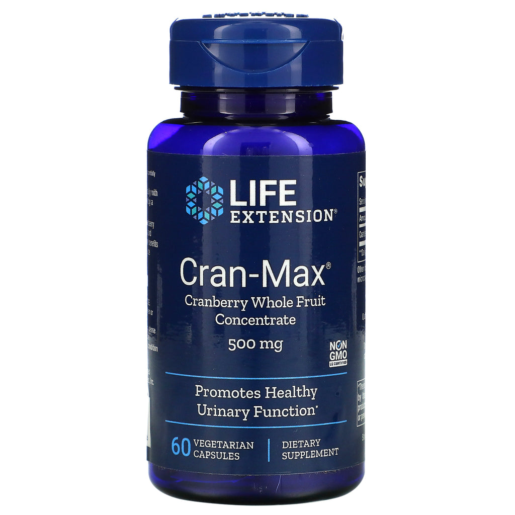 Life Extension, Cran-Max, Cranberry Whole Fruit Concentrate, 500 mg, 60 Vegetarian Capsules