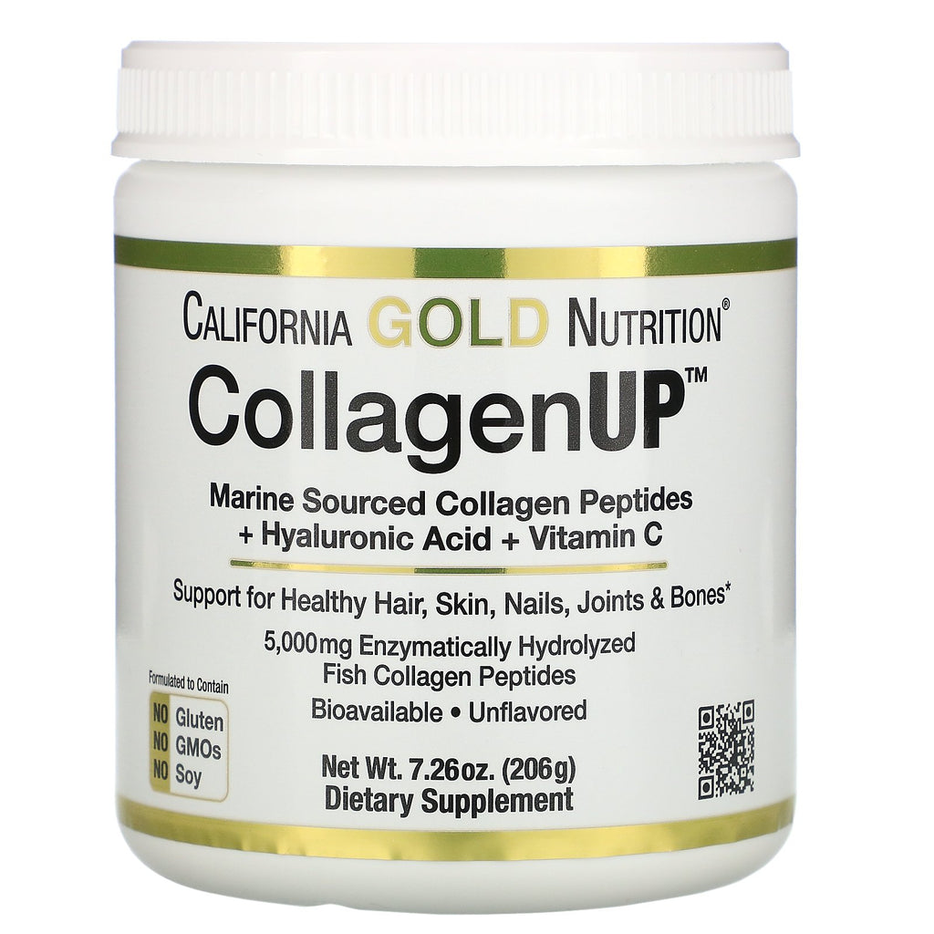 California Gold Nutrition, CollagenUP, Marine Hydrolyzed Collagen + Hyaluronic Acid + Vitamin C, Unflavored, 7.195 oz (204 g)