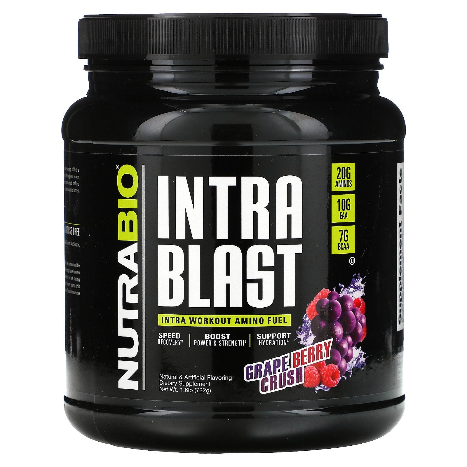 NutraBio Labs, Intra Blast, Intra Workout Amino Fuel, Grape Berry Crush, 1.6 lb (722 g)