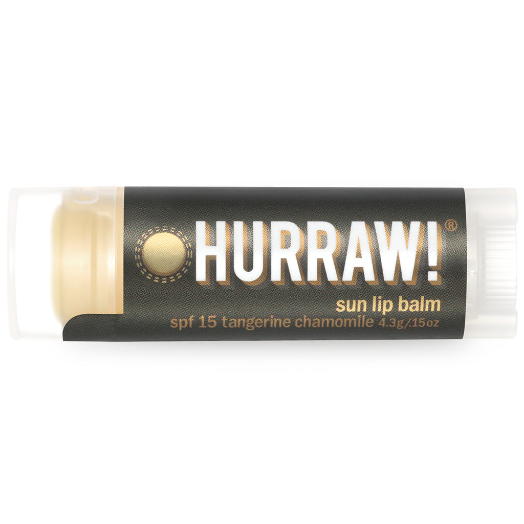 Hurraw! Balm, Sun Protection Balm SPF 15, Tangerine Chamomile, .15 oz (4.3 g)