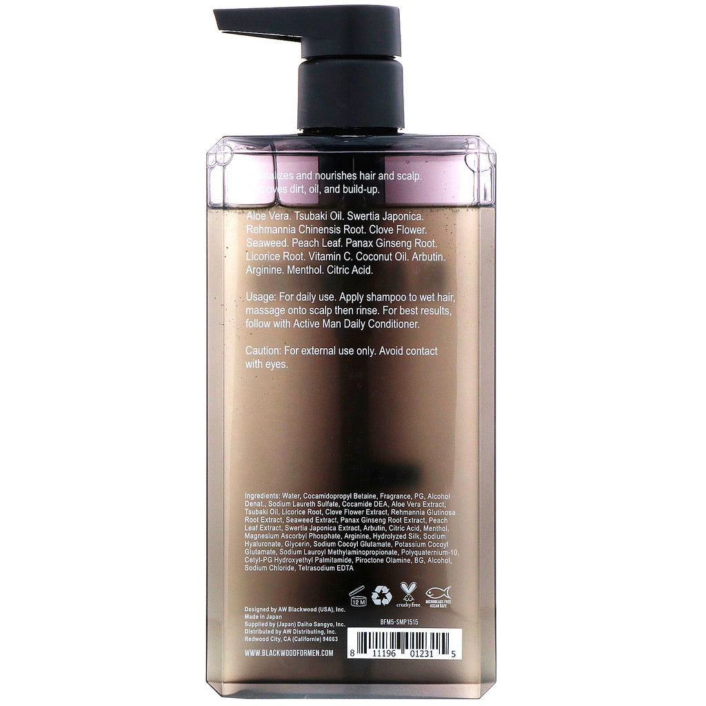 Blackwood For Men, Active Man Daily Shampoo, For Men, 15.15 fl oz (448.04 ml)
