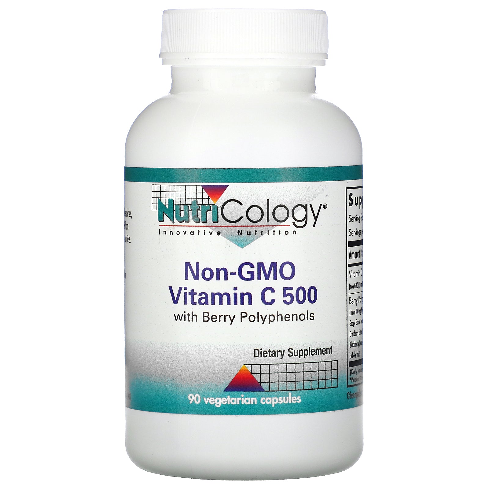 Nutricology, Non-GMO Vitamin C 500  with Berry Polyphenols, 90 Vegetarian Capsules