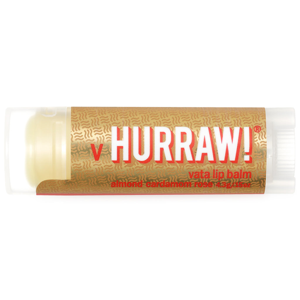 Hurraw! Balm, Vata Lip Balm, Almond Cardamom Rose, .15 oz (4.3 g)