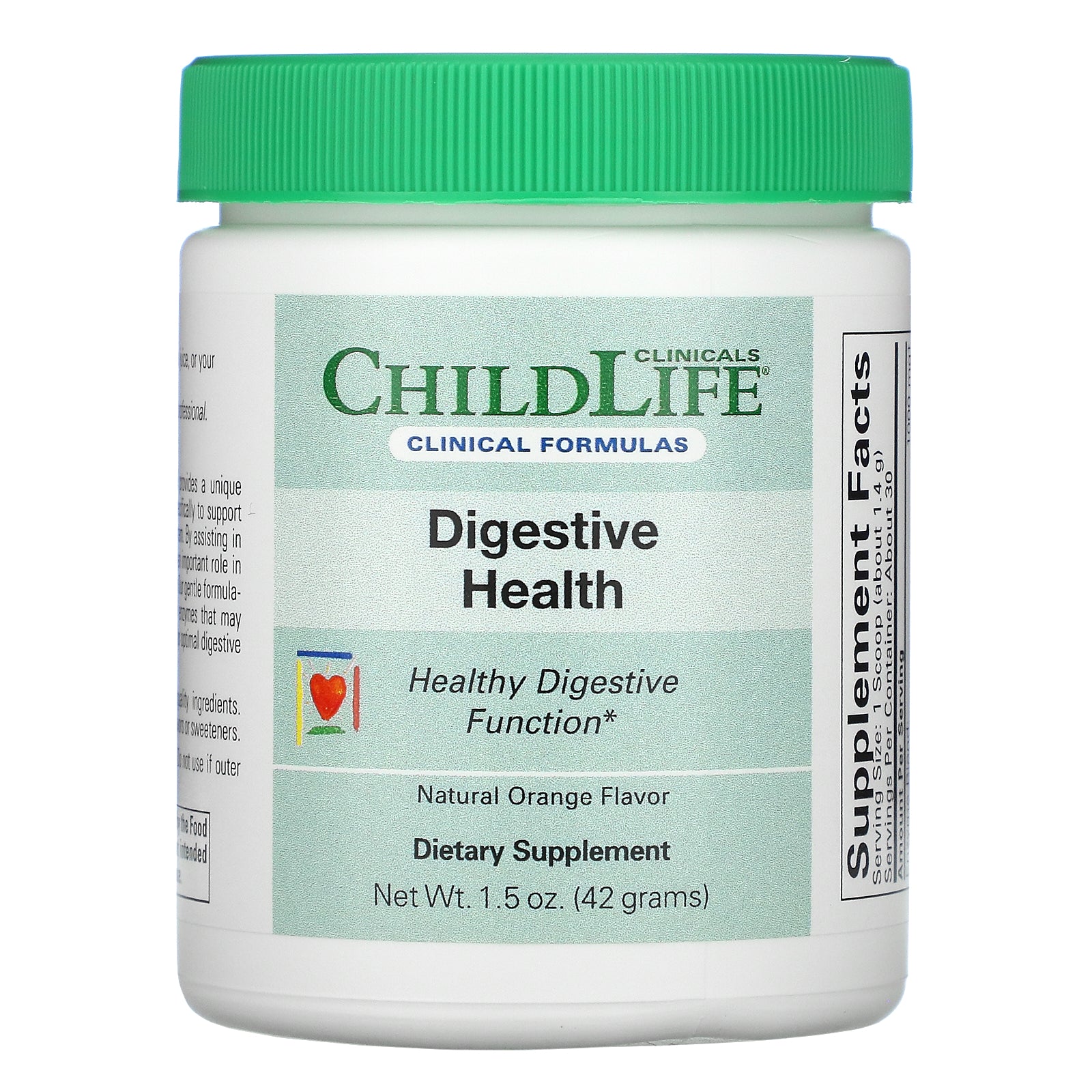 Childlife Clinicals, Digestive Health Powder, Natural Orange, 1.5 oz (42 g)