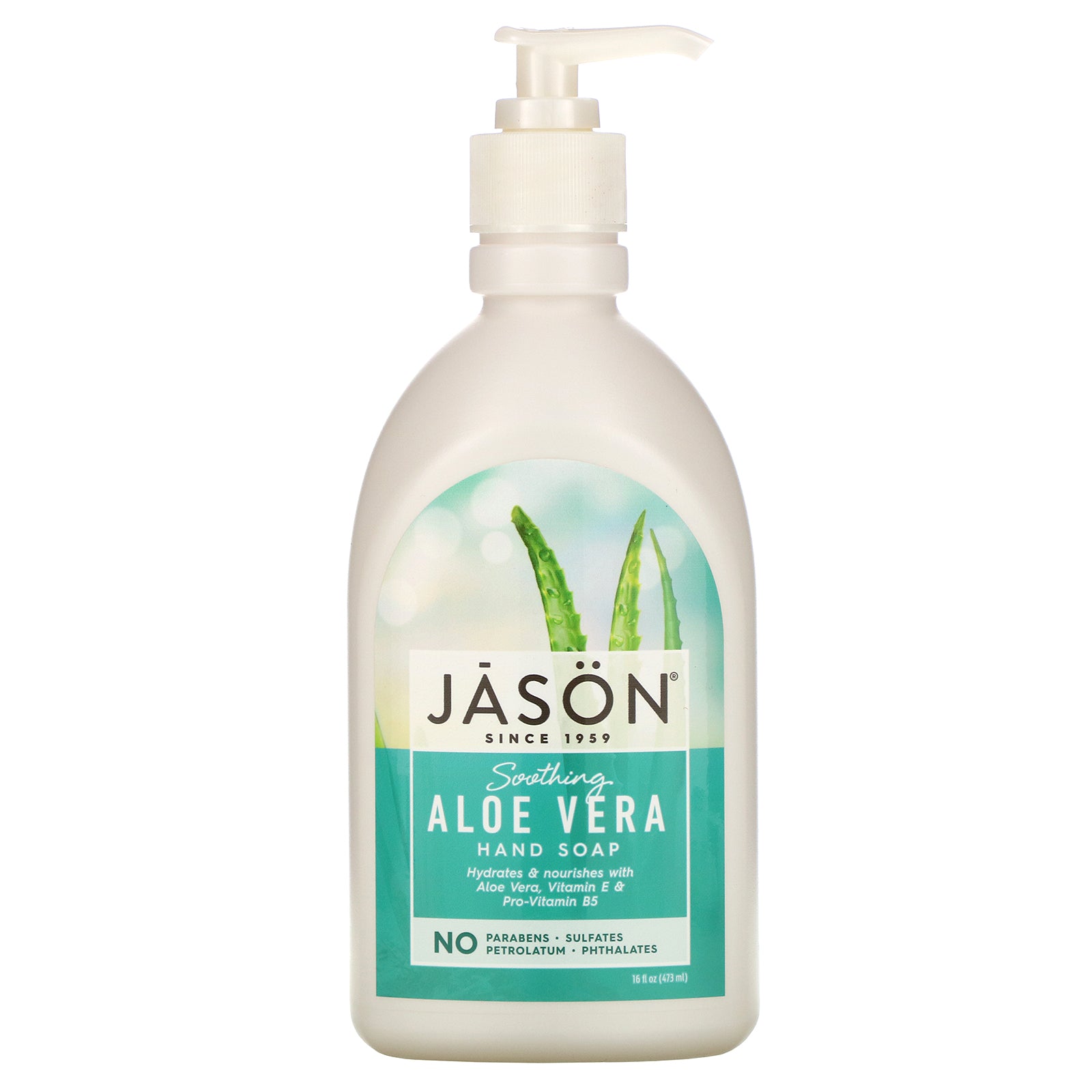 Jason Natural, Hand Soap, Soothing Aloe Vera, 16 fl oz (473 ml)