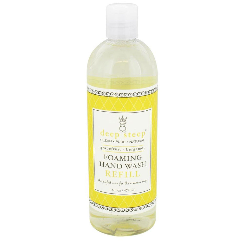 Deep Steep, Foaming Hand Wash Refill, Grapefruit - Bergamot, 16 fl oz (474 ml)