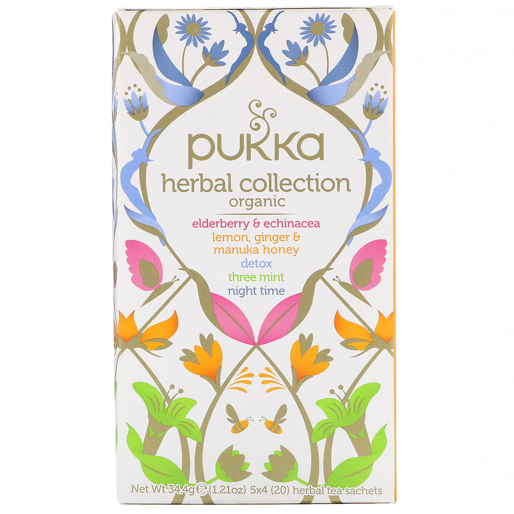 Pukka Herbs, Organic Herbal Tea Collection, 20 Herbal Tea Sachets, 1.21 oz (34.4 g)