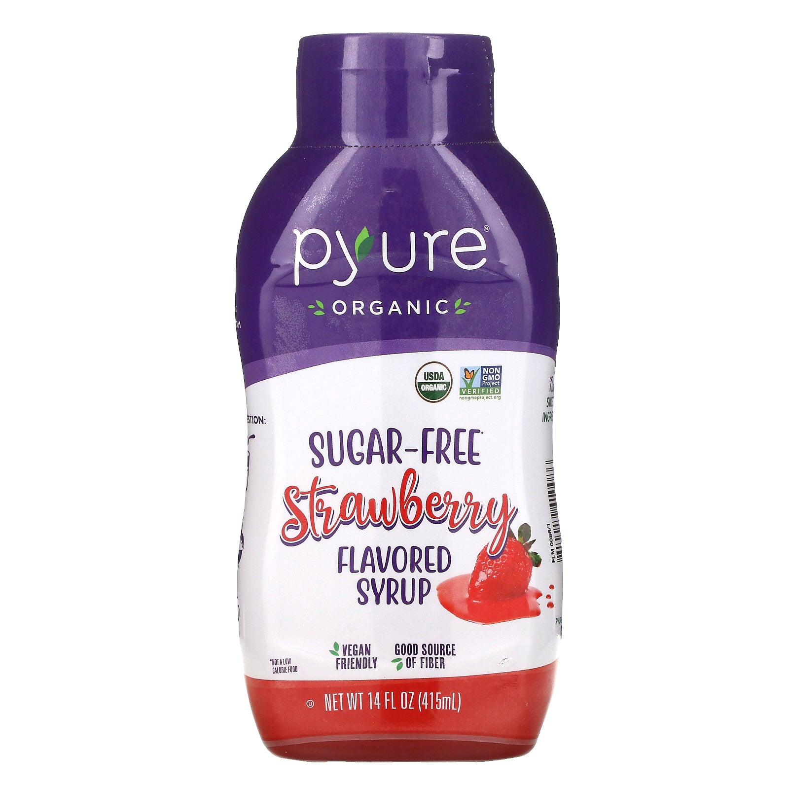 Pyure, Organic Sugar-Free Strawberry Flavored Syrup, 14 fl oz (415 ml)