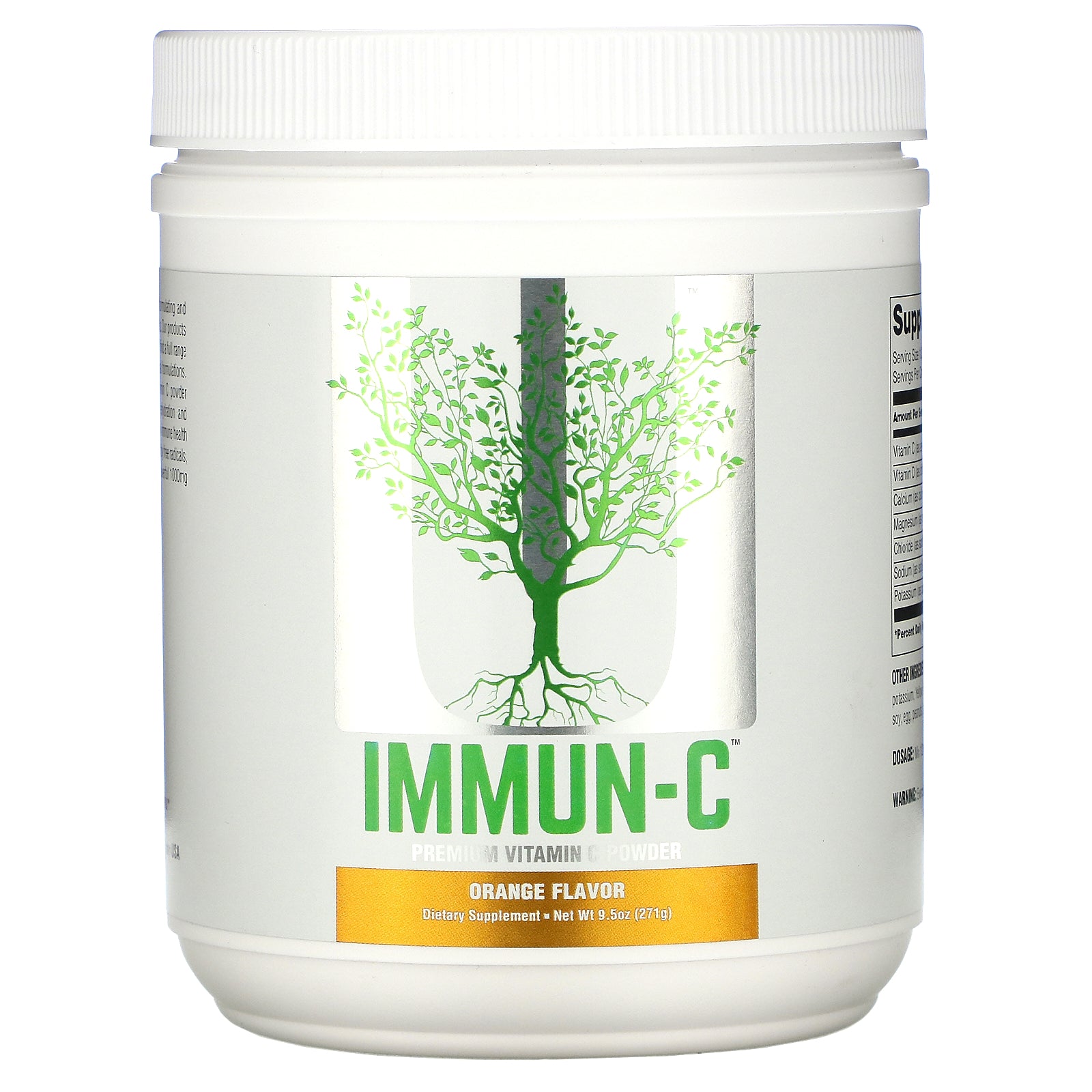 Universal Nutrition, Immun-C, Premium Vitamin C Powder, Orange Flavor, 9.5 oz (271 g)