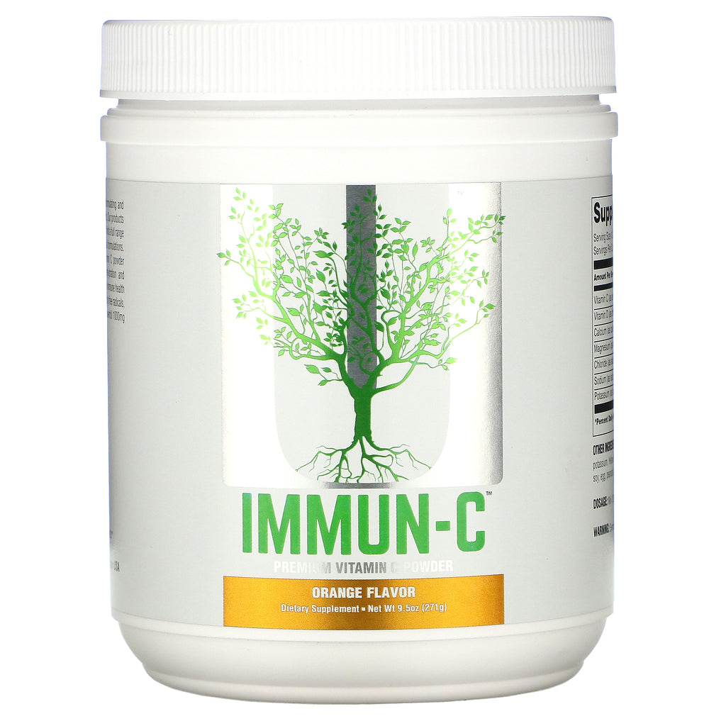 Universal Nutrition, Immun-C, Premium Vitamin C Powder, Orange Flavor, 9.5 oz (271 g)