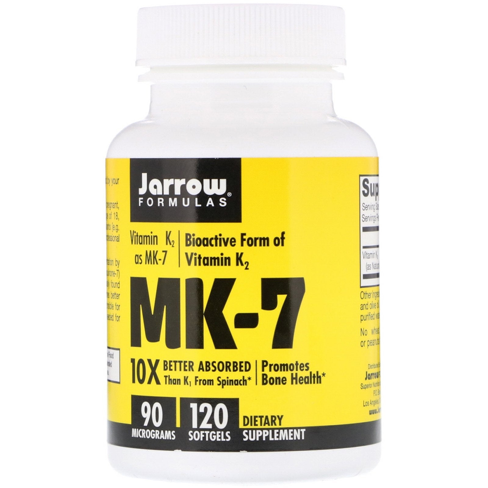 Jarrow Formulas, MK-7, Vitamin K2 as MK-7, 90 mcg, 120 Softgels