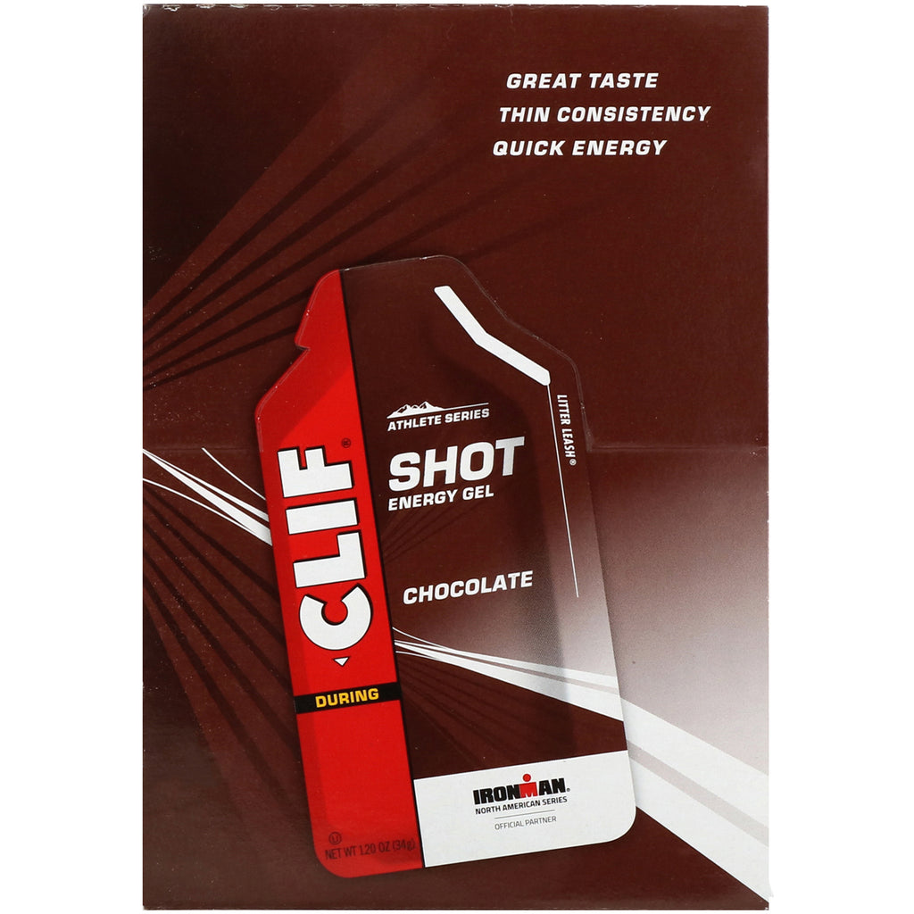Clif Bar, Shot Energy Gel, Chocolate, 24 Packets, 1.20 oz (34 g) Each