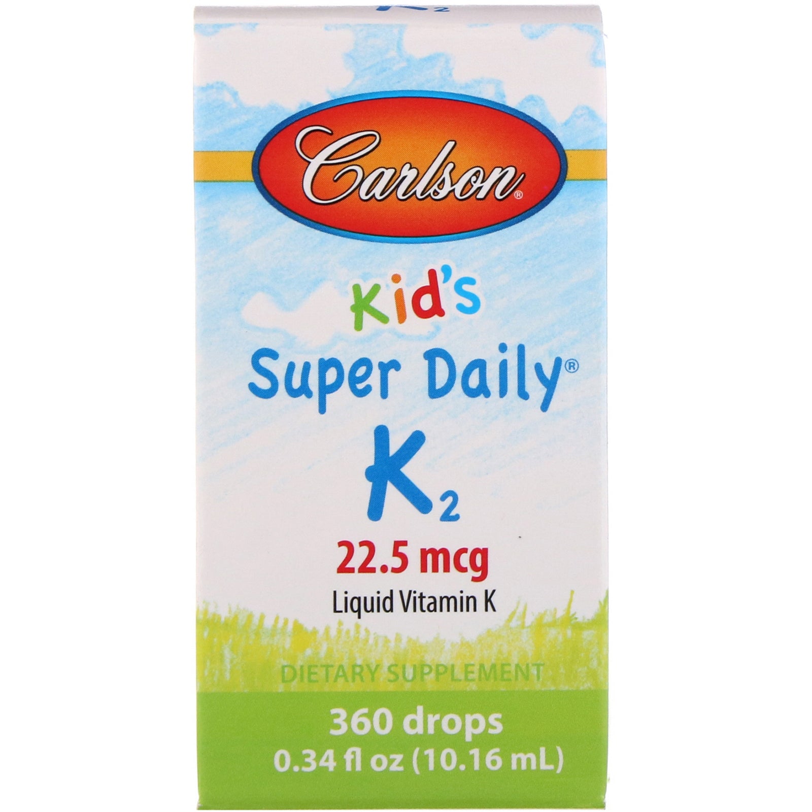 Carlson Labs, Kid's, Super Daily K2, 22.5 mcg, 0.34 fl oz (10.16 ml)