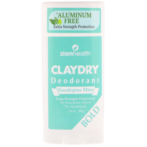 Zion Health, Bold, ClayDry Deodorant, Eucalyptus Mint, 2.8 oz (80 g)