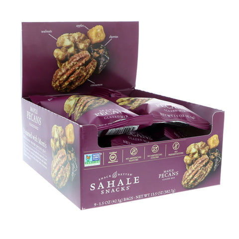 Sahale Snacks, Glazed Mix, Maple Pecans, 9 Packs, 1.5 oz (42.5 g) Each