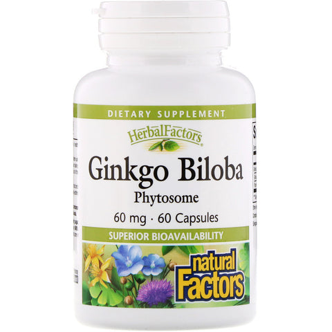 Natural Factors, Ginkgo Biloba, Phytosome, 60 mg, 60 Capsules