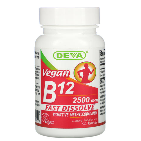 Deva, Vegan B12, 2,500 mcg, 90 Tablets