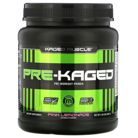 Kaged Muscle, PRE-KAGED, Pre-Workout Primer, Pink Lemonade,  1.30 lb (588 g)